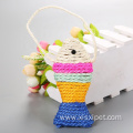 colorful sisal fish cat scratcher with lanyard toys